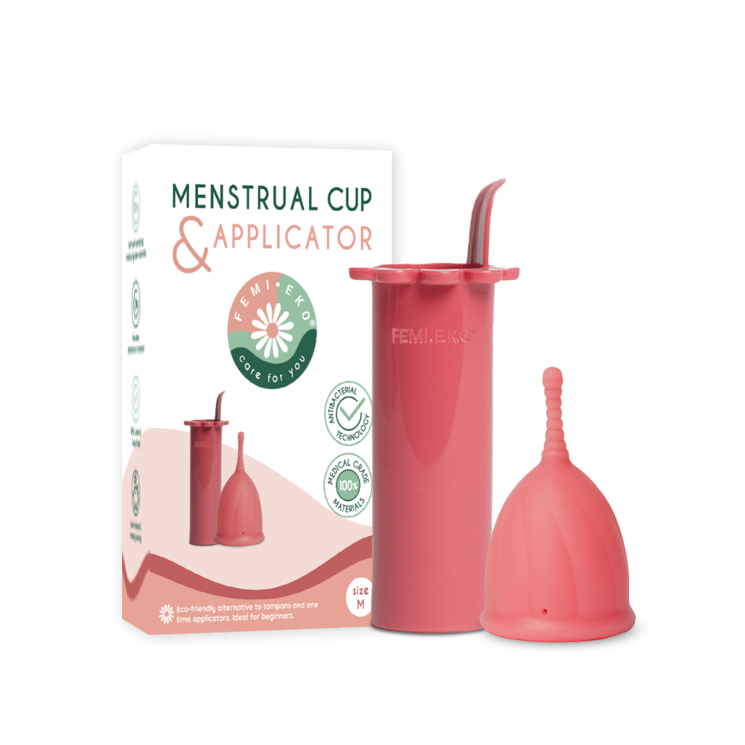Safe Menstrual Cup & Applicator | Pink  Femi.Eko