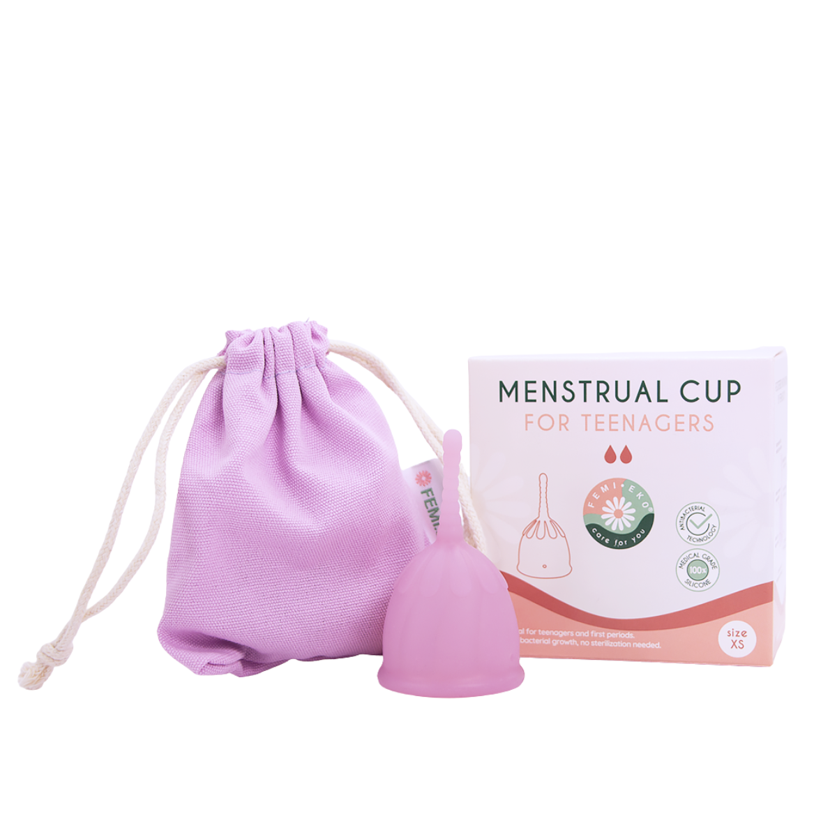 Safe Menstrual Cup | Size XS | Teenager | Purple