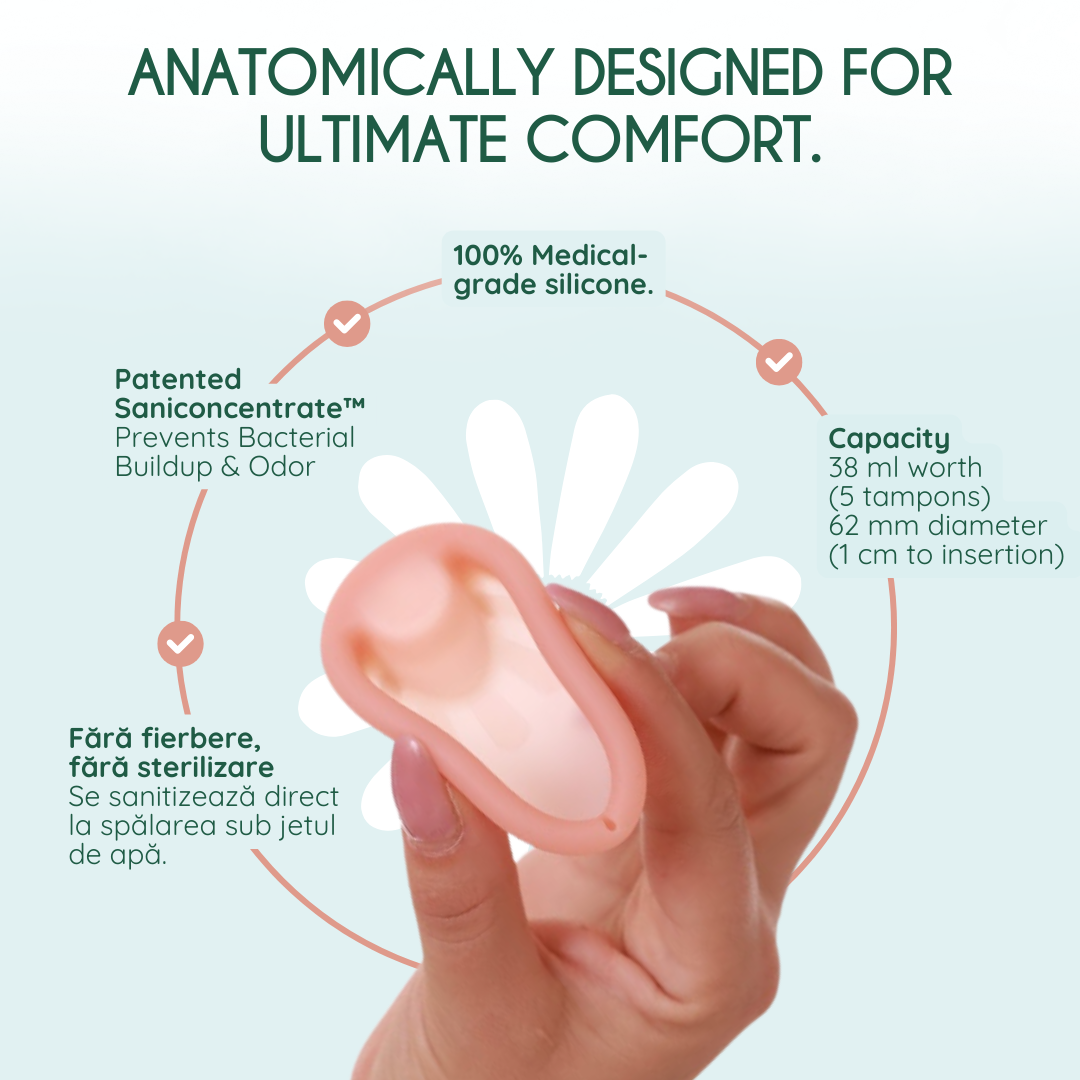 femieko Delicate Safe lyseroed med fjernelsesring | light pink menstrual disc with removal ring