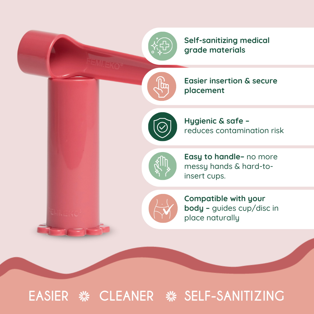 Femieko universal applikator til kop, disk og tampon | menstrual cup disc  applicator