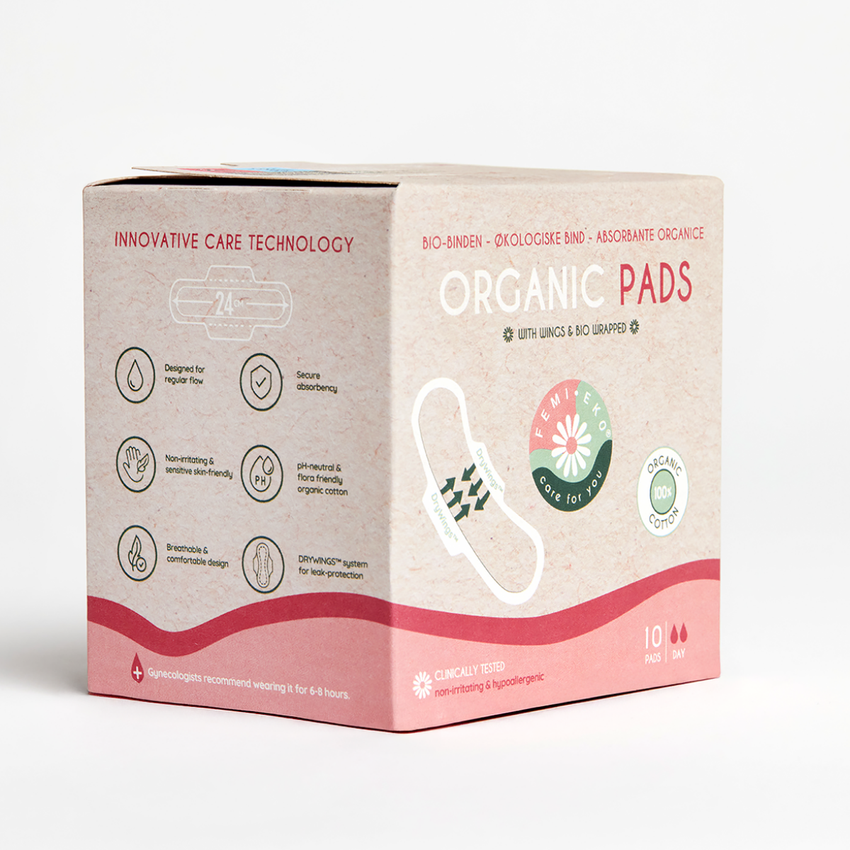 Organic cotton winged pads| Ultra Day | 10 pcs