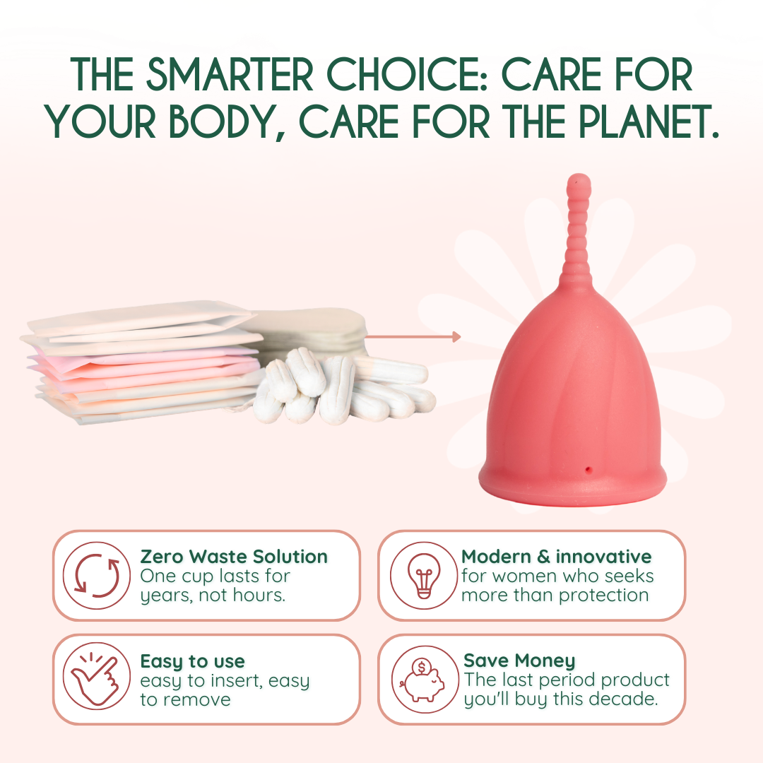 Safe menstrual cup | size M | Antibacterial | Pink