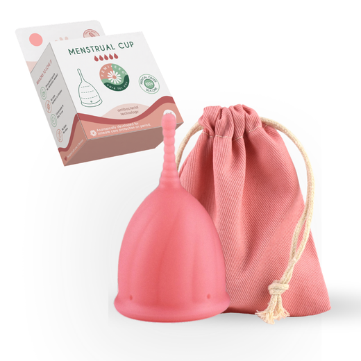 Safe menstrual cup | Size S | Antibacterial | Pink