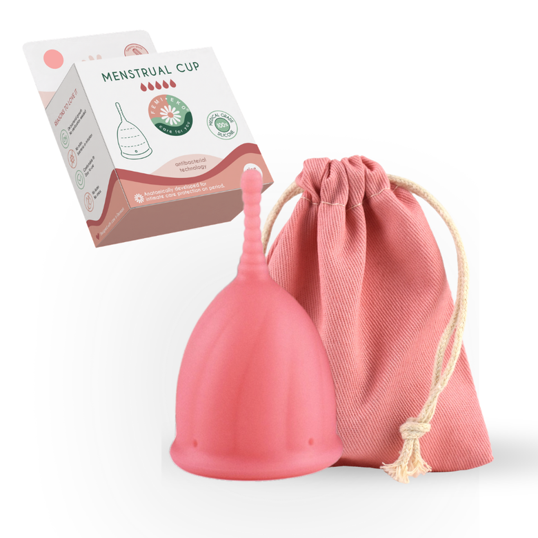 Safe menstrual cup | Size S | Antibacterial | Pink