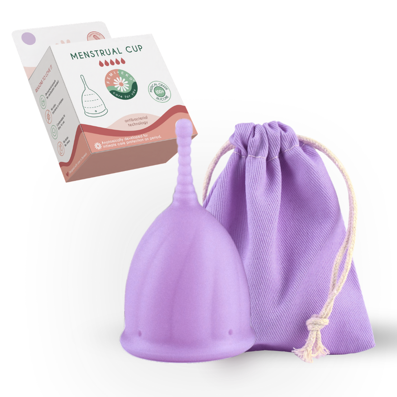 Safe menstrual cup | Size S | Antibacterial | Purple