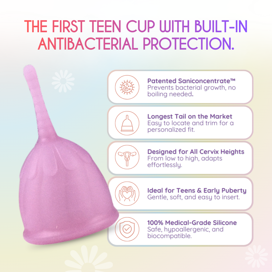 genanvendelig menstruationskop XS op til 12 timers beskyttelse | reusable teenage menstrual cup up to 12 hours protection
