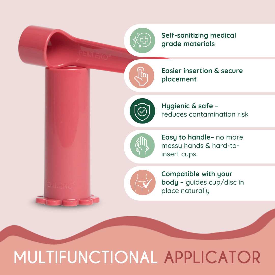 komfortabel og hygiejnisk menstruationskop med applikator | hygienic menstrual cup with applicator set