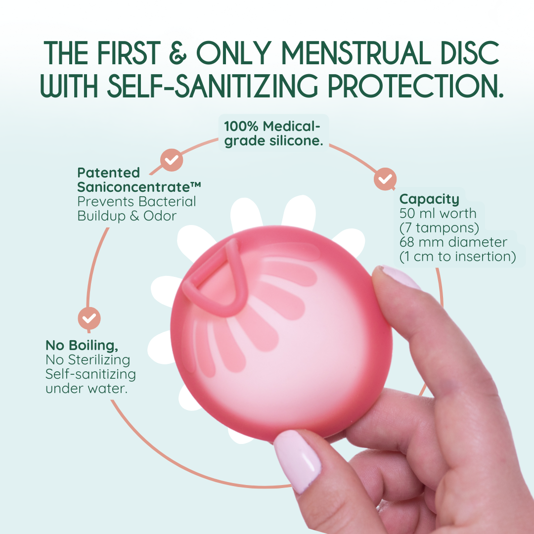 menstruationsdisk kompatibel med spiral | menstrual disc compatible with IUD