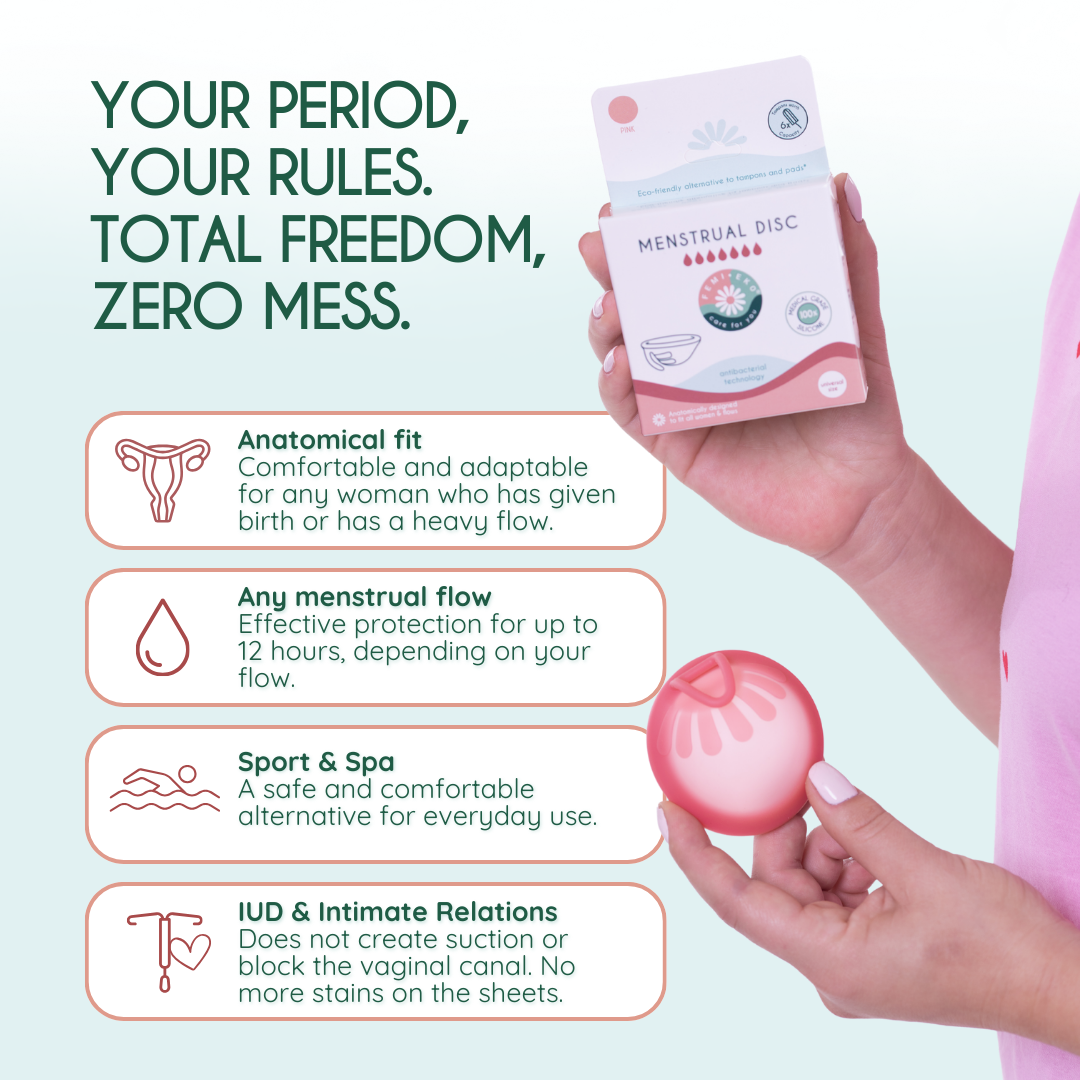 femieko Universal Safe Soft med udtraeksring | menstrual disc with removal ring for easy removal