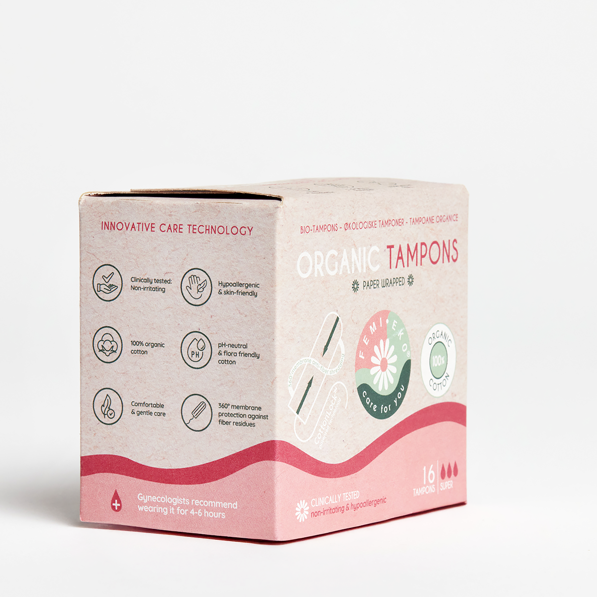 Organic cotton tampons | Super | 16 pcs