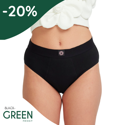 Margaret | Periodenunterwäsche| Hohe Taille | Schwarz