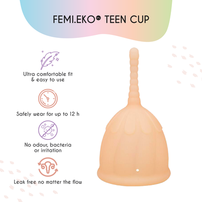 Menstruationskop | Størrelse XS | Teenager | Beige