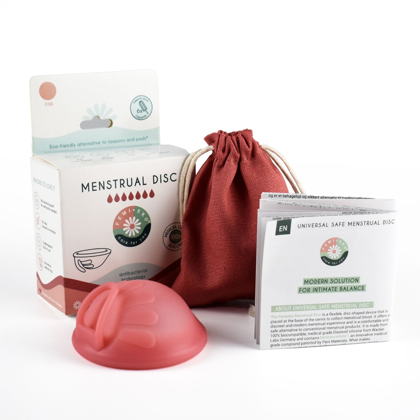 Universal Safe Soft Menstruationsdisk | Antibakteriel | Pink