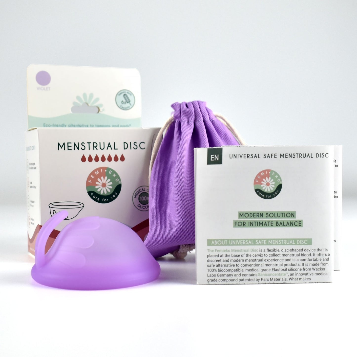 Universal Safe Soft Menstrual Disc | Antibacterial | Purple