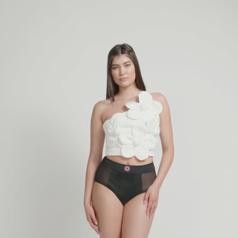 Femieko Nanna høj talje menstruationstrusser mesh – high waist mesh period underwear heavy absorbency - video