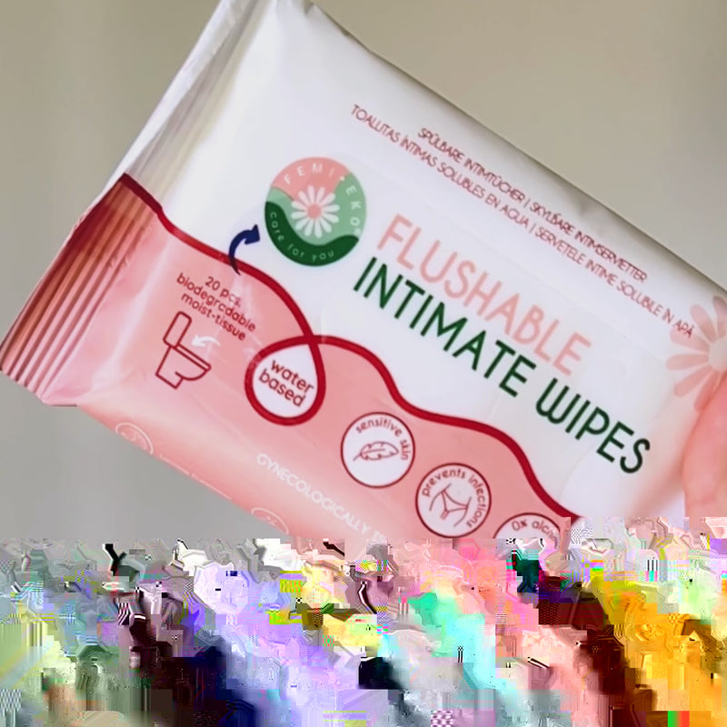 Intimservietter til daglig brug, Femi.Eko®, vandbaserede og hudvenlige