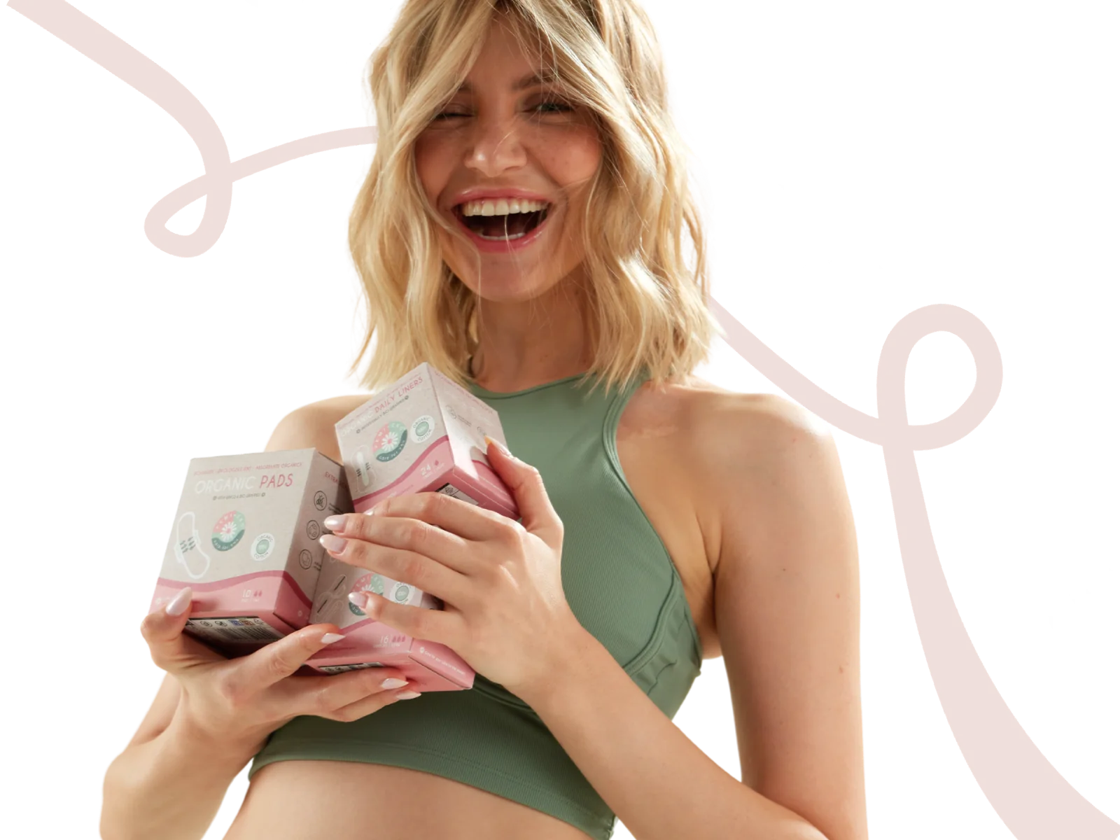 Woman with FemiEko organic products
